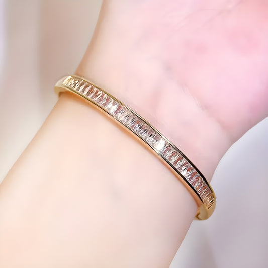 Baguette Cut Gold Bracelet