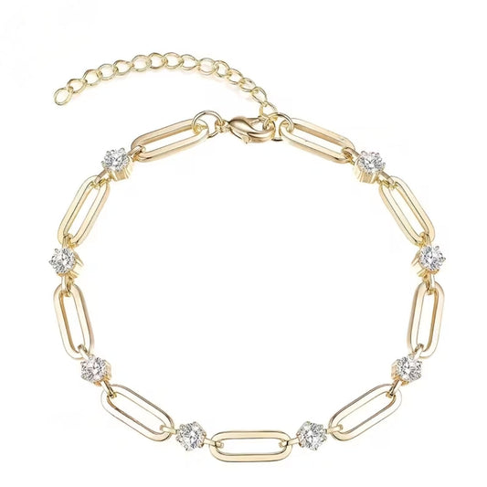 Golden Crystal Link Bracelet