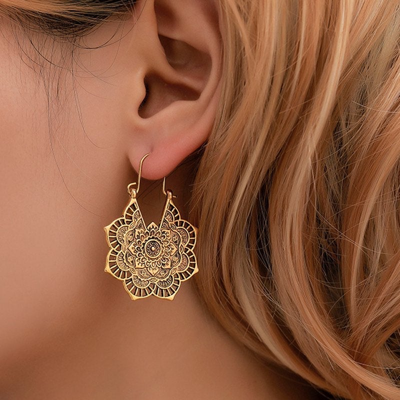 Lotus Symbol Earrings