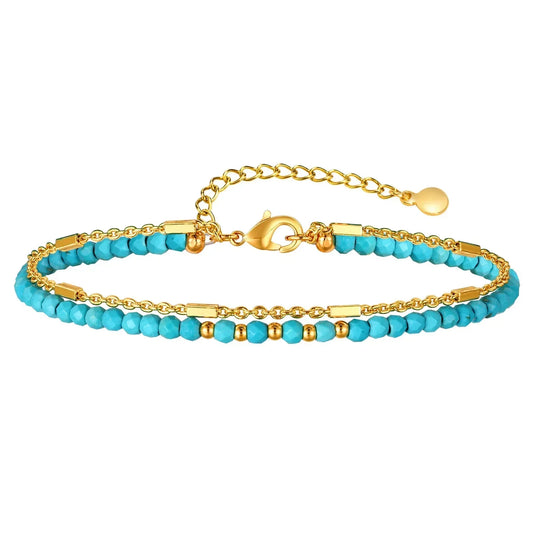Double Chain Turquoise Bracelet
