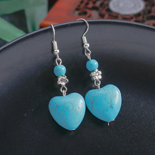 Turquoise Heart Drops