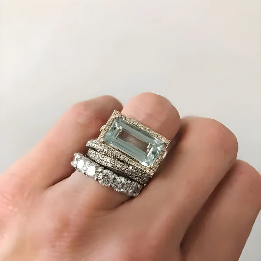 Vintage Turquoise Silver Ring Set