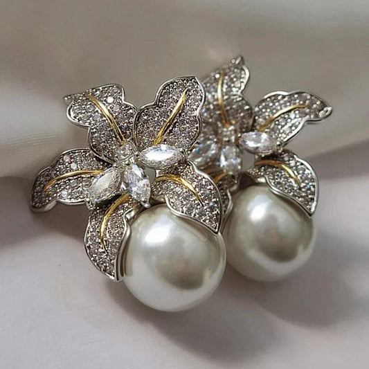 Pearl Flower Earrings