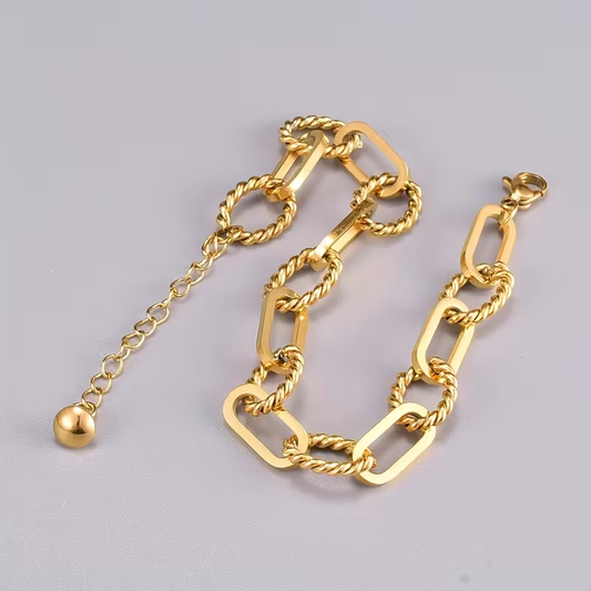 Twisted Gold Chain Bracelet