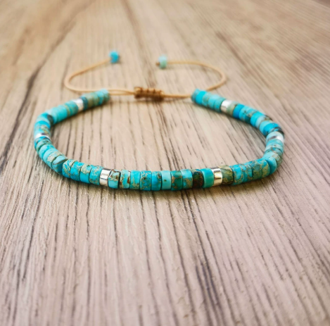 Timeless Delicate Beaded Turquoise Bracelet