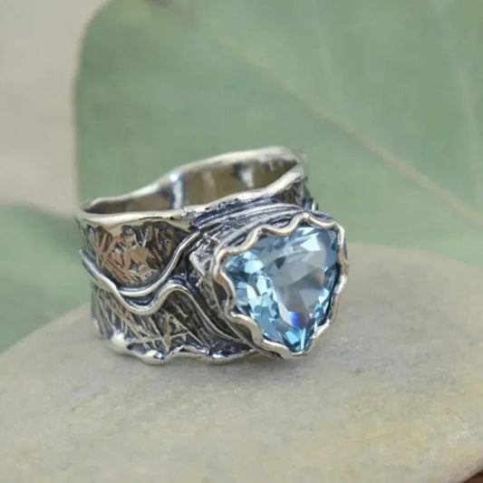 Vintage Blue Crystal Ring